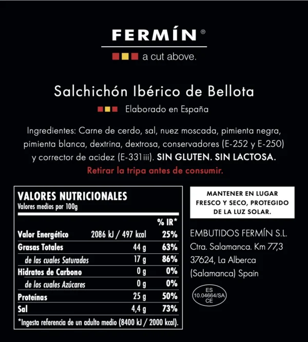 Fermín - Salchichón Ibérico de Bellota Gourmet 4.4oz, (125g) - Imagen 4