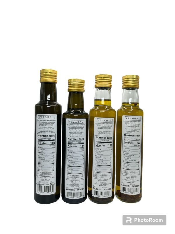 VEZABAL - Combo de Aceites Aceite de Oliva Extra Virgen Condimentados, sabor Albahaca, sabor ahumado, sabor a trufa, sabor a Ajo - Imagen 2