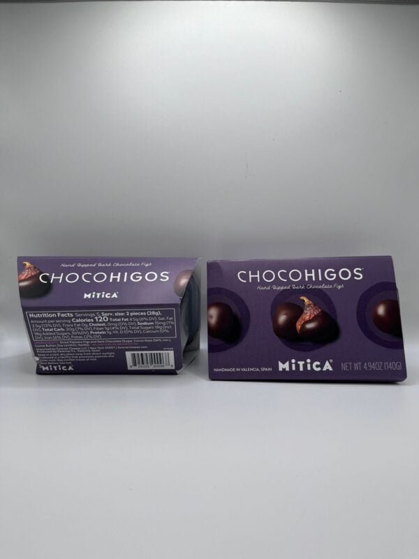 ChocoHigos - Higos de chocolate negro bañados a mano - 1 recipiente, 4.9 oz