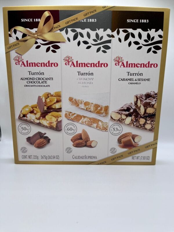 El Almendro Turron - Caramelos de almendras (3 unidades, caja de 7.5 onzas)