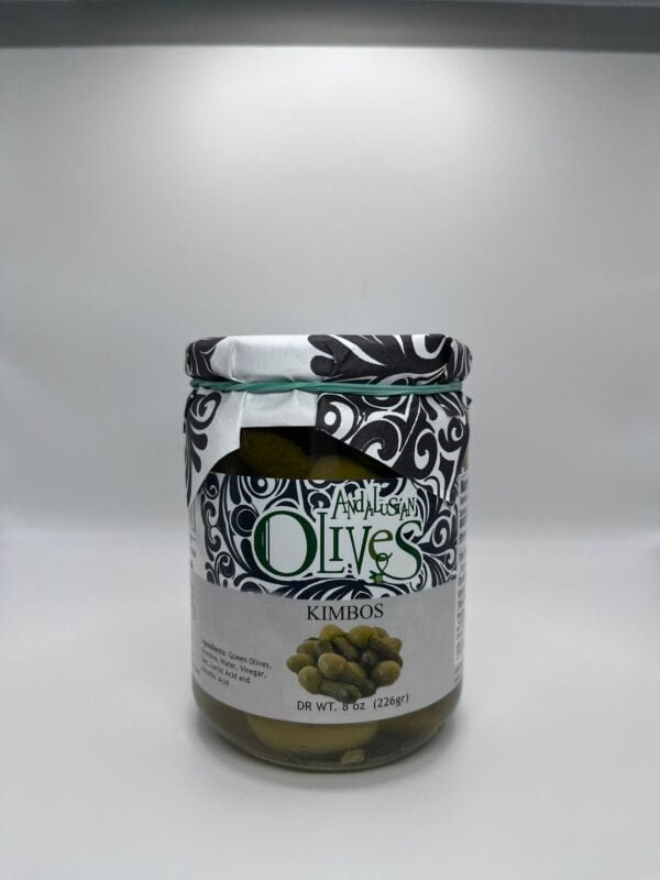 Andalusian Olives - Kimbos Aceitunas Reina 'Gordal' deshuesadas y rellenas de pepinillo 8oz (226g) - Imagen 2