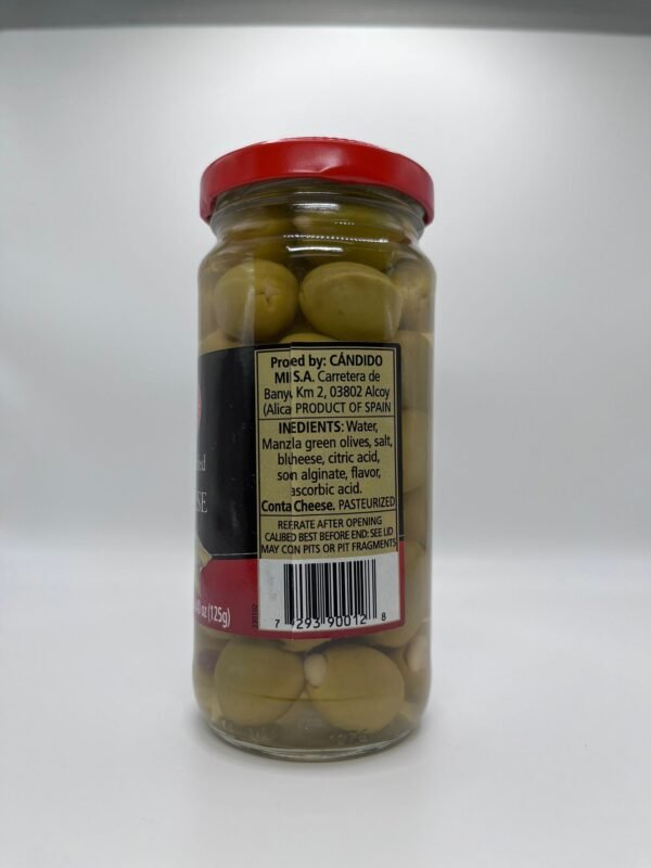 Serpis - Aceitunas Verdes Españolas Rellenas de Queso Azul 225 g 4.58 oz. - Imagen 3